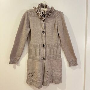 Hekla & Co. Light Brown Wool and Acrylic Cardigan